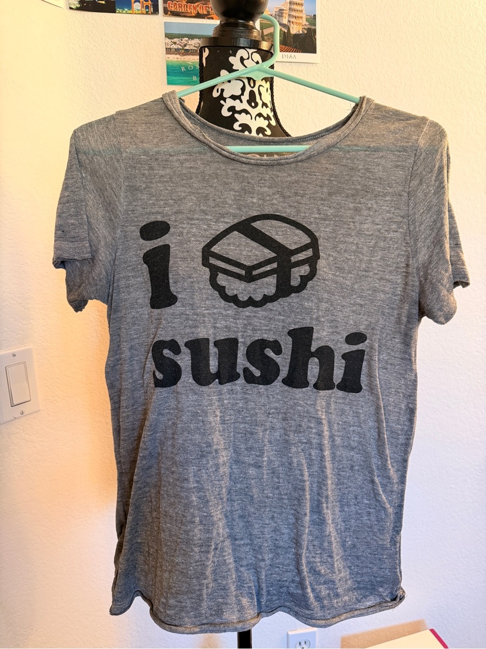 Chaser I Love Sushi Graphic Tee - Gray, Small